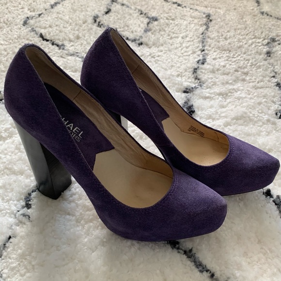 Purple Suede Michael Kors Pumps - Picture 1 of 6